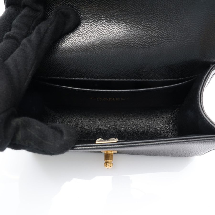 黑色 山型 荔枝紋 牛皮 BOY 20 肩背包 金釦【CHANEL 香奈兒】 A67085-2