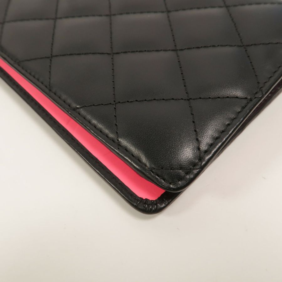 CHANEL 牛皮皮革Cambon Long Wallet長錢包-17