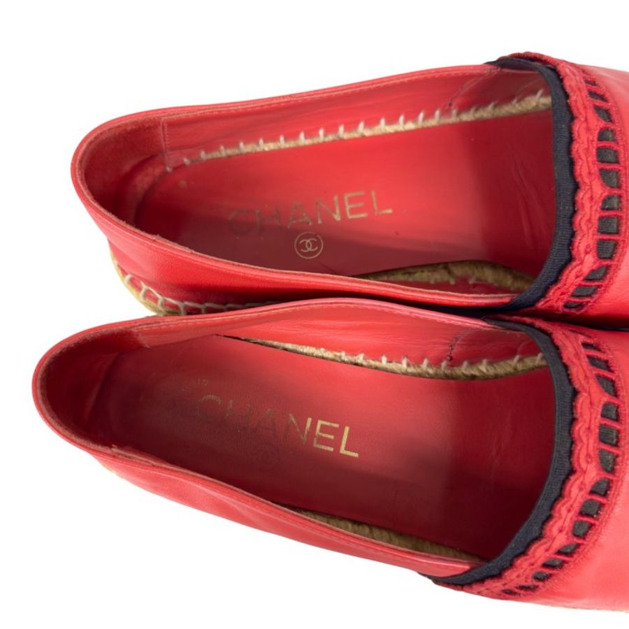 CHANEL CC 草編鞋-11