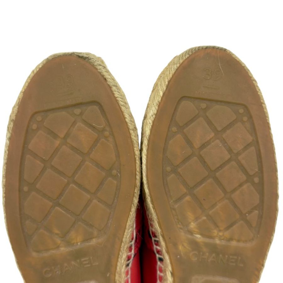 CHANEL CC 草編鞋-15