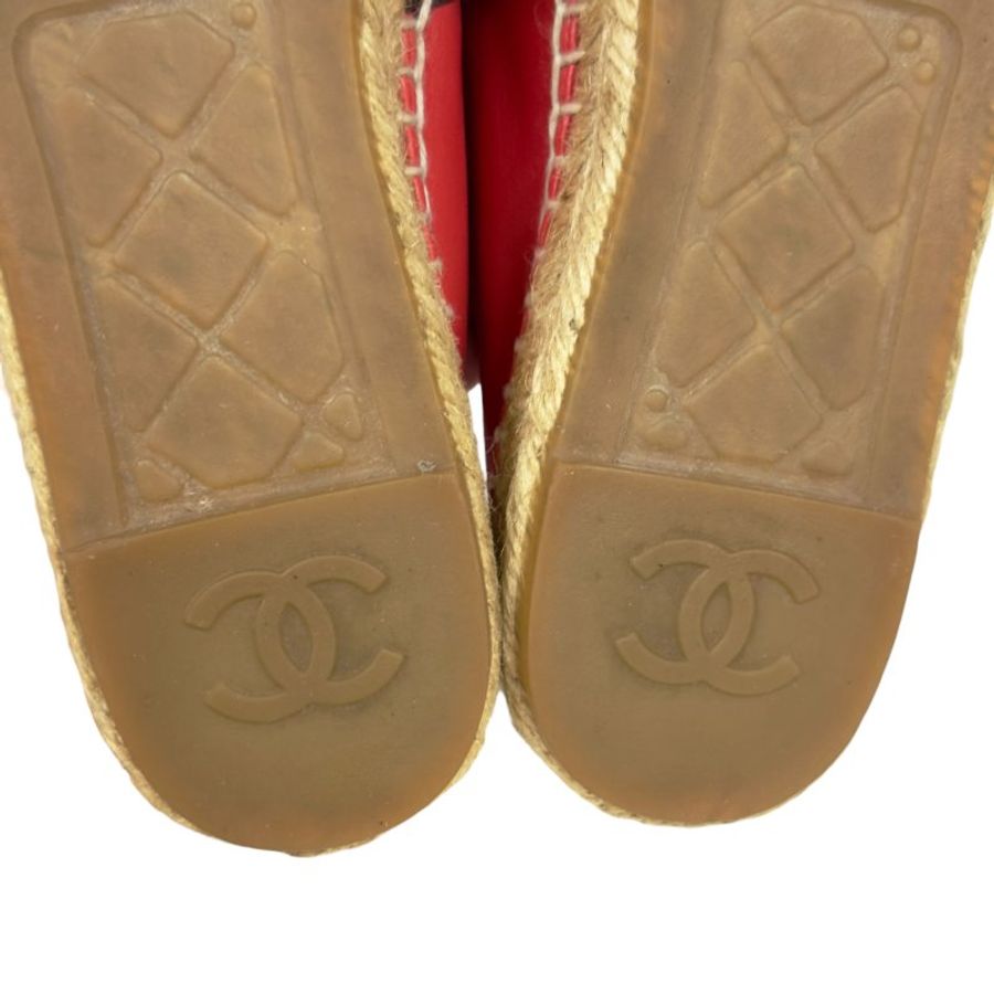 CHANEL CC 草編鞋-17