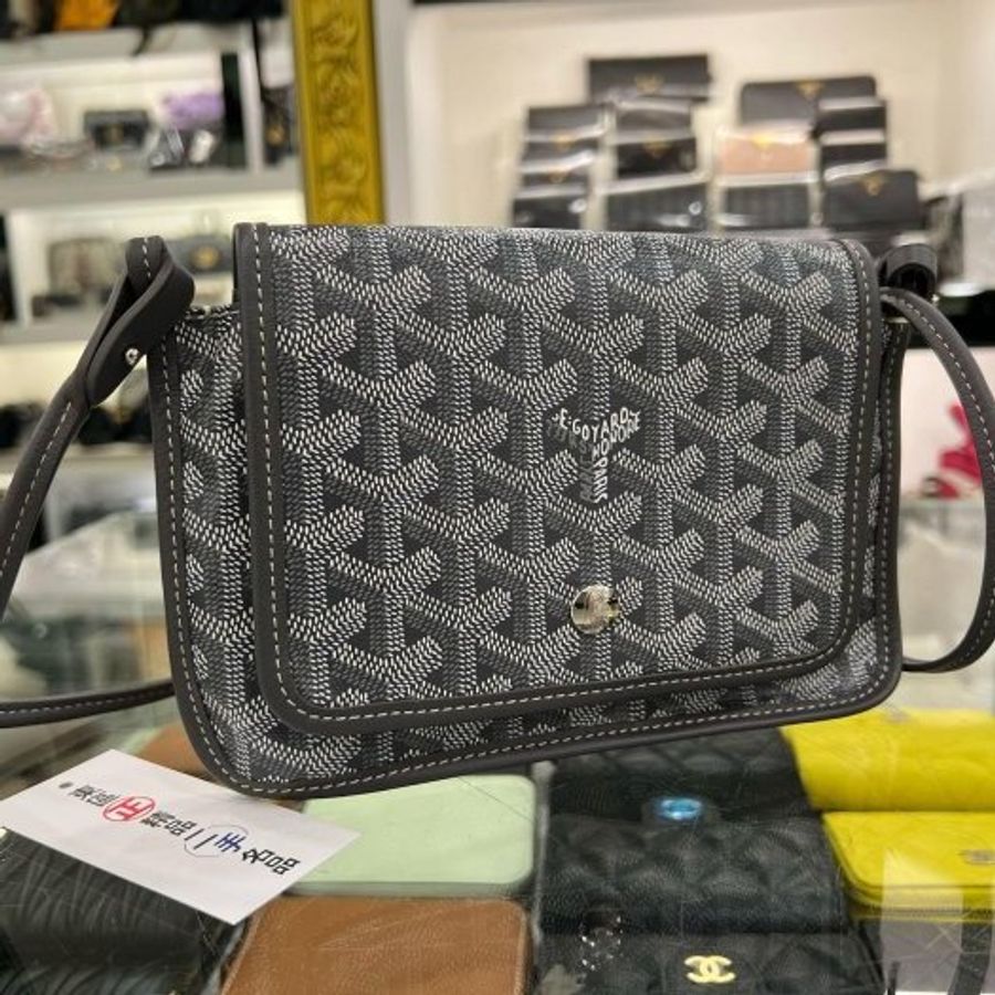 東區正精品㊣GOYARD PLUMET WOC 灰色手工繪製信封包斜背包廢包 RZ6508-1