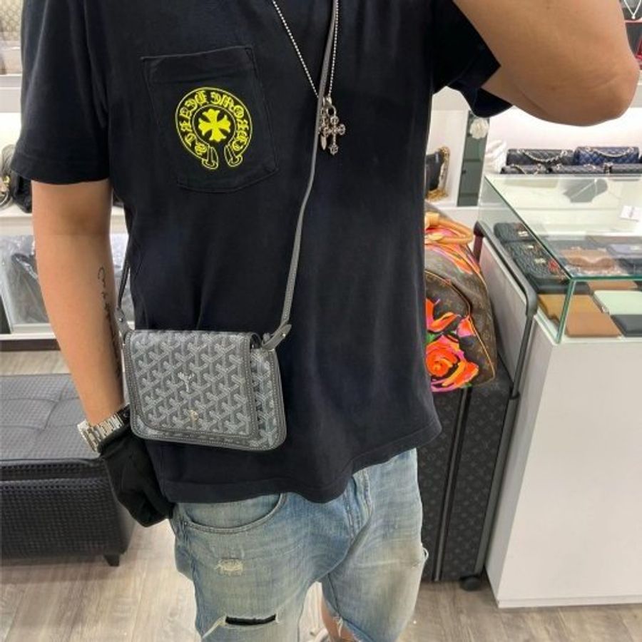 東區正精品㊣GOYARD PLUMET WOC 灰色手工繪製信封包斜背包廢包 RZ6508-2