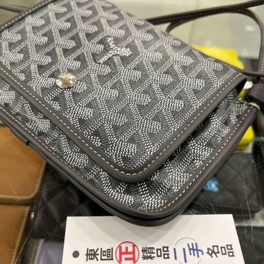 東區正精品㊣GOYARD PLUMET WOC 灰色手工繪製信封包斜背包廢包 RZ6508-5