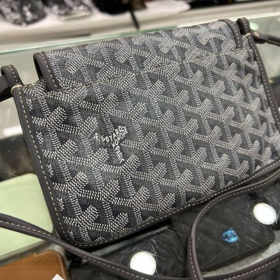 東區正精品㊣GOYARD PLUMET WOC 灰色手工繪製信封包斜背包廢包 RZ6508-7