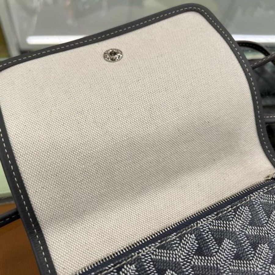 東區正精品㊣GOYARD PLUMET WOC 灰色手工繪製信封包斜背包廢包 RZ6508-9