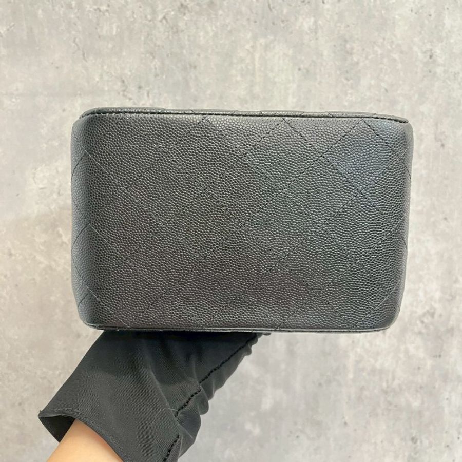 Chanel Mini Tote 黑金荔枝牛-8