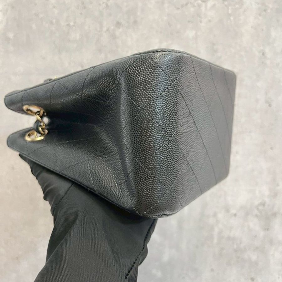 Chanel Mini Tote 黑金荔枝牛-9