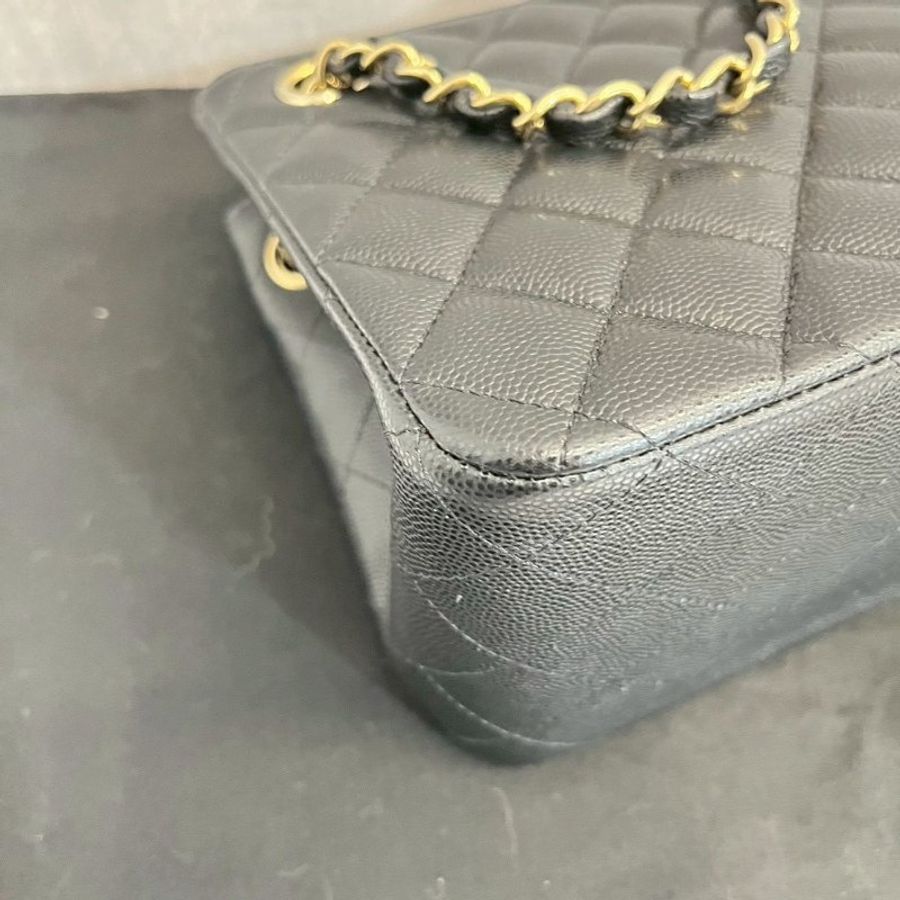 Chanel Mini Tote 黑金荔枝牛-13