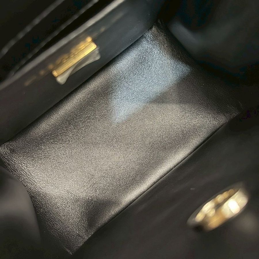 Chanel Mini Tote 黑金荔枝牛-15