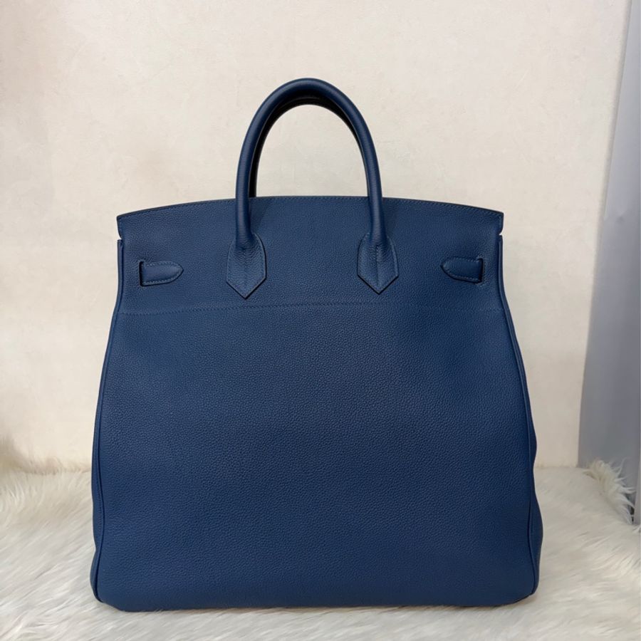 HERMES HAC S4深邃藍TOGO皮銀扣BIRKIN 40|鉑金包手提包醫生包手提包旅行袋-2