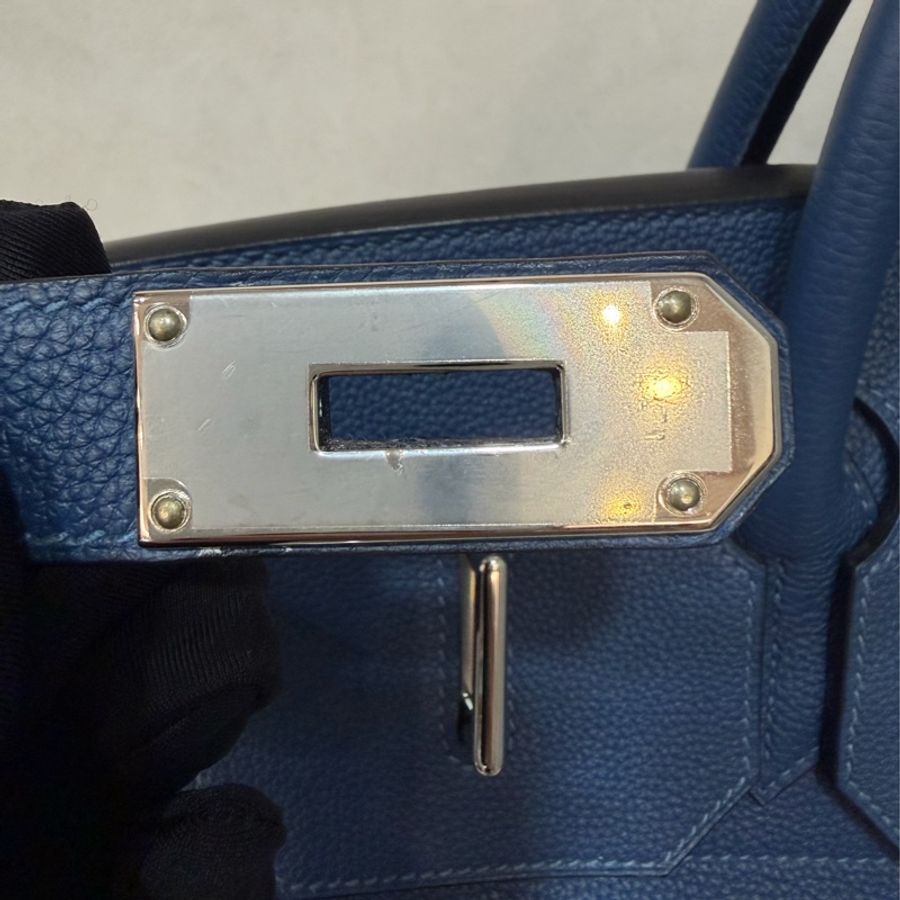 HERMES HAC S4深邃藍TOGO皮銀扣BIRKIN 40|鉑金包手提包醫生包手提包旅行袋-26