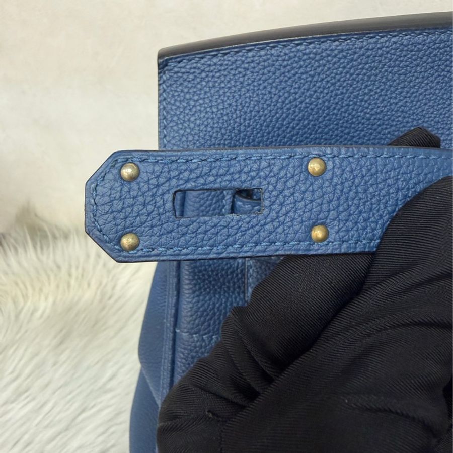 HERMES HAC S4深邃藍TOGO皮銀扣BIRKIN 40|鉑金包手提包醫生包手提包旅行袋-27