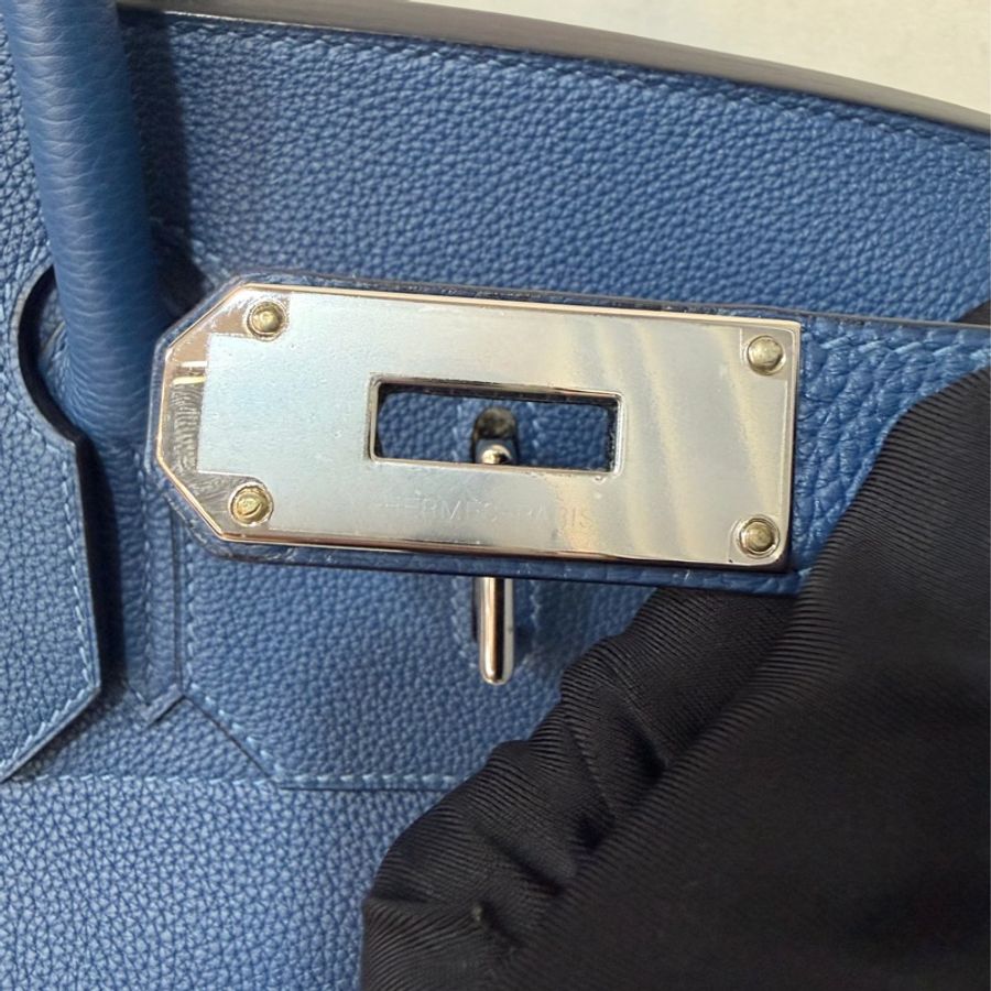 HERMES HAC S4深邃藍TOGO皮銀扣BIRKIN 40|鉑金包手提包醫生包手提包旅行袋-28