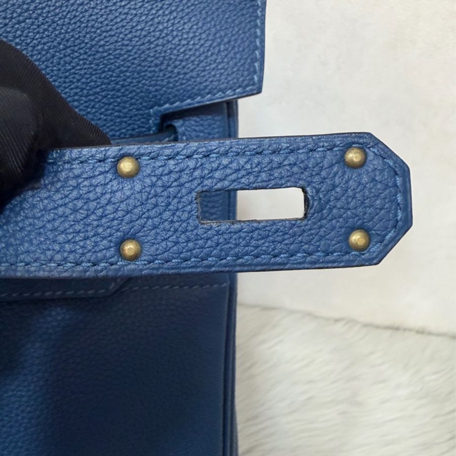 HERMES HAC S4深邃藍TOGO皮銀扣BIRKIN 40|鉑金包手提包醫生包手提包旅行袋-29