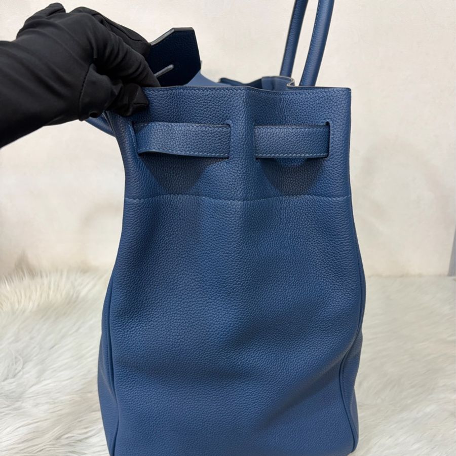 HERMES HAC S4深邃藍TOGO皮銀扣BIRKIN 40|鉑金包手提包醫生包手提包旅行袋-31