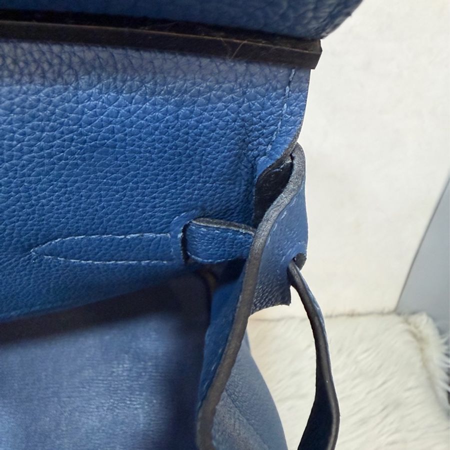 HERMES HAC S4深邃藍TOGO皮銀扣BIRKIN 40|鉑金包手提包醫生包手提包旅行袋-33