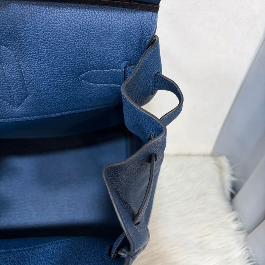 HERMES HAC S4深邃藍TOGO皮銀扣BIRKIN 40|鉑金包手提包醫生包手提包旅行袋-35