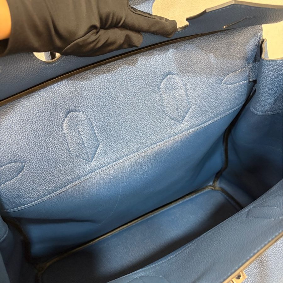HERMES HAC S4深邃藍TOGO皮銀扣BIRKIN 40|鉑金包手提包醫生包手提包旅行袋-37