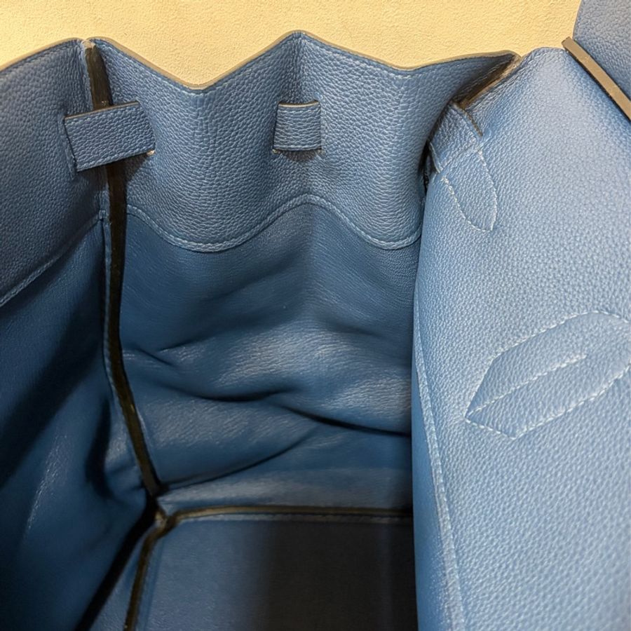HERMES HAC S4深邃藍TOGO皮銀扣BIRKIN 40|鉑金包手提包醫生包手提包旅行袋-39