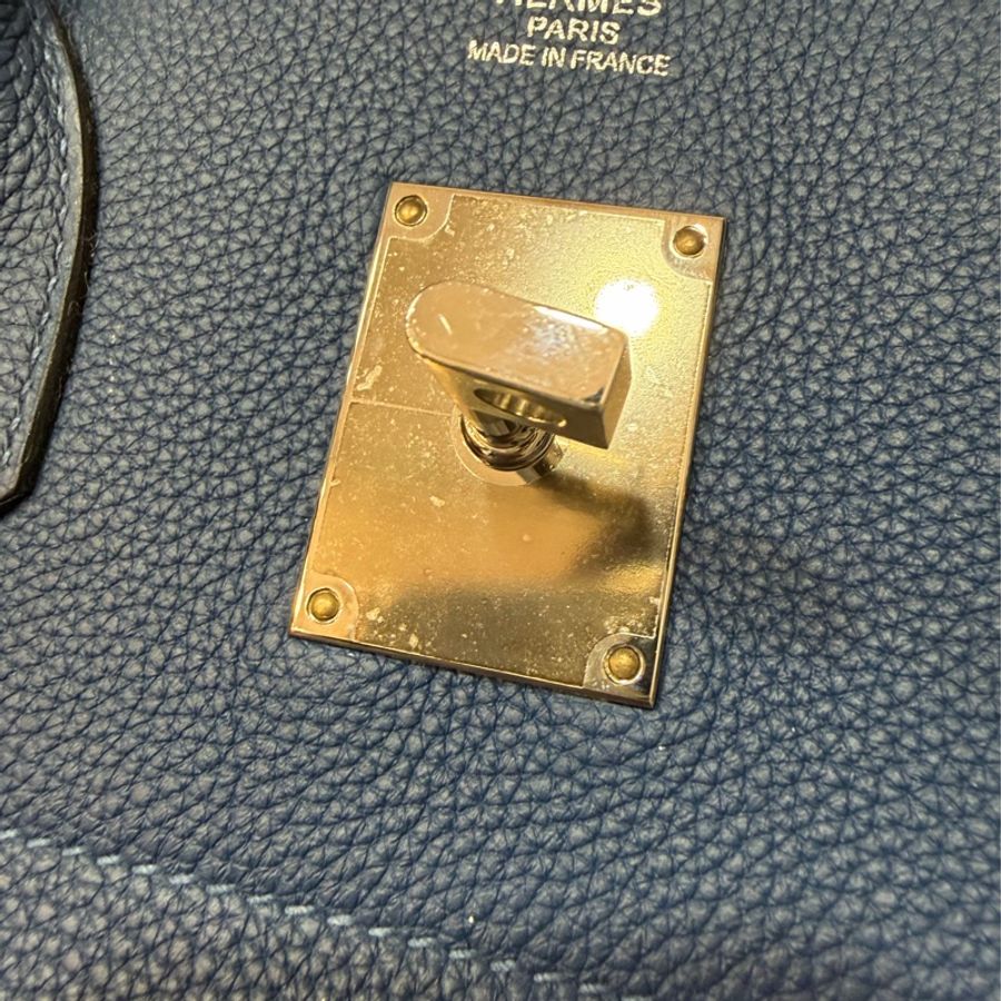 HERMES HAC S4深邃藍TOGO皮銀扣BIRKIN 40|鉑金包手提包醫生包手提包旅行袋-56