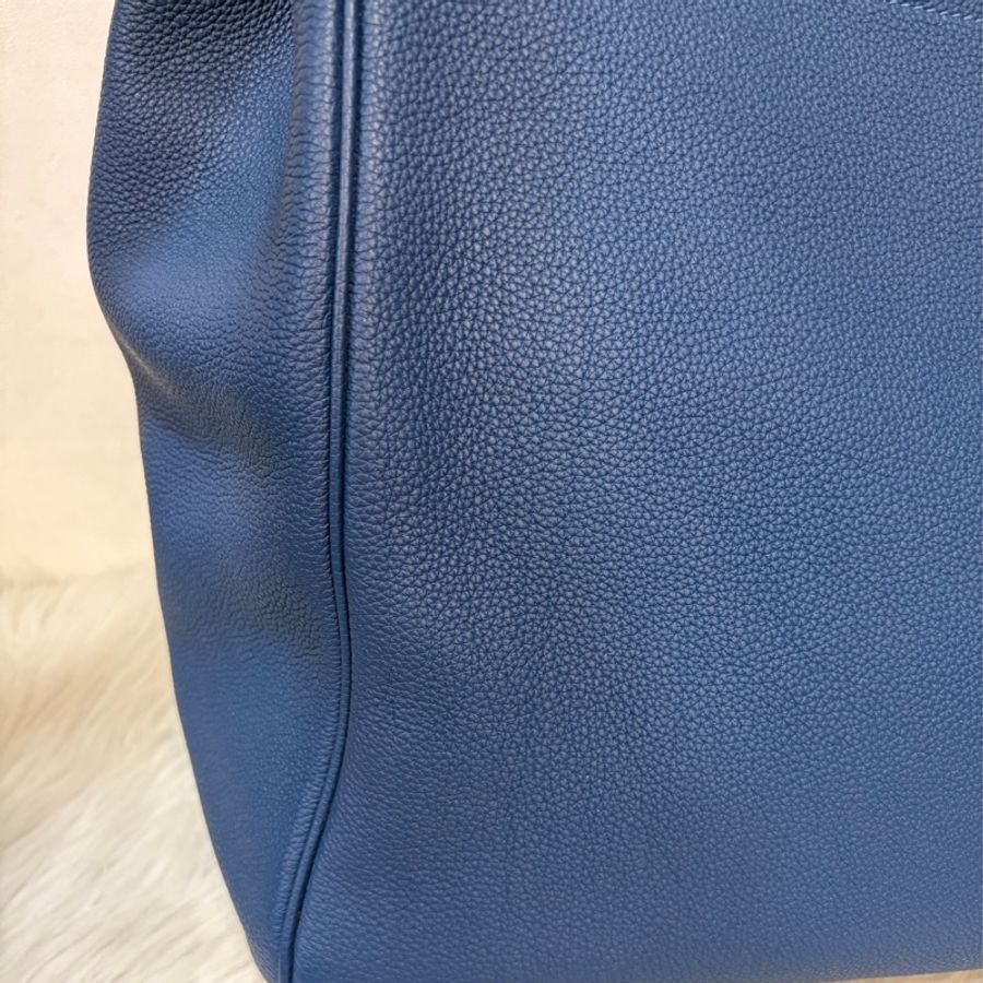 HERMES HAC S4深邃藍TOGO皮銀扣BIRKIN 40|鉑金包手提包醫生包手提包旅行袋-76