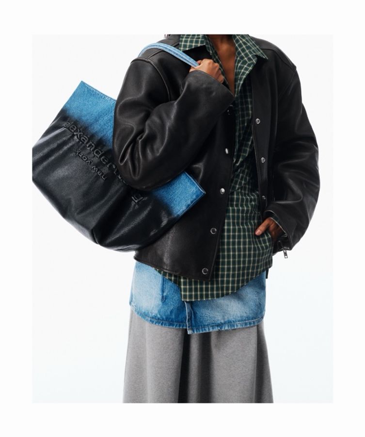 Alexander Wang 女士 Punch大號塗層牛仔布托特包均碼碼55.5cm*25cm*30.1cm-0