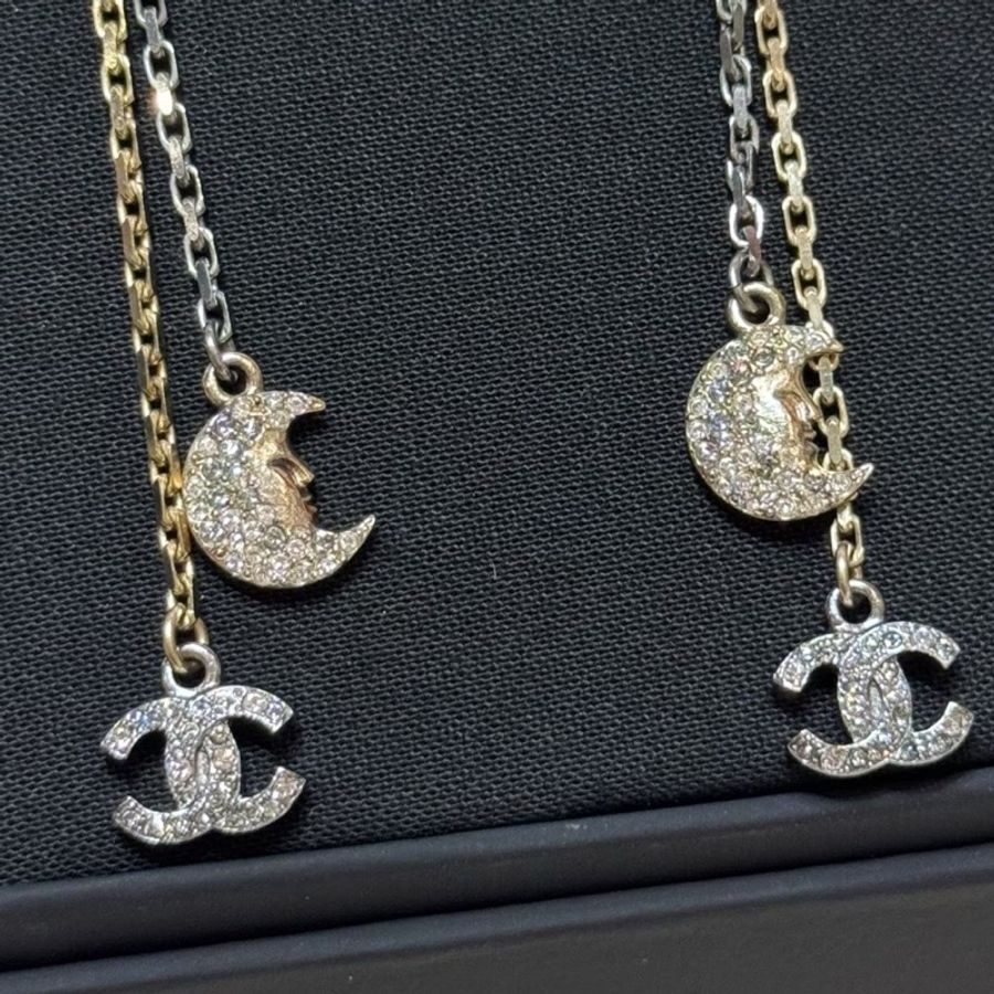 Chanel 星月滿鑽耳釘 全新帶盒-2