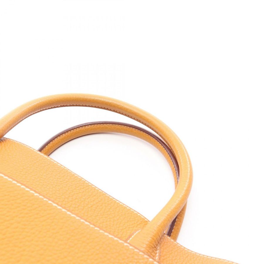 愛馬仕白色巴士GM托特手提包,峽灣皮革,棕色天然貂皮色,金色五金,二手-8