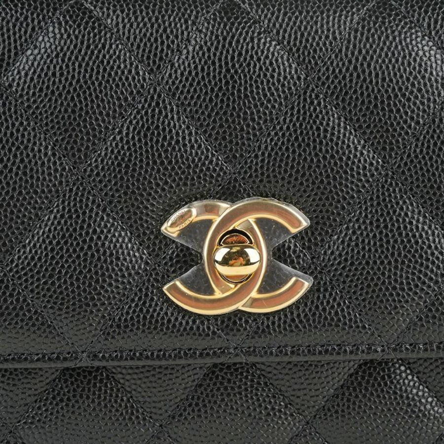 🖤 鑒定師的收藏 🖤 香奈兒 Coco Handle 迷你手柄包 黑色金扣 魚子醬牛皮|CHANEL Nano【 舉手投足間,盡顯頂級存在 】-4