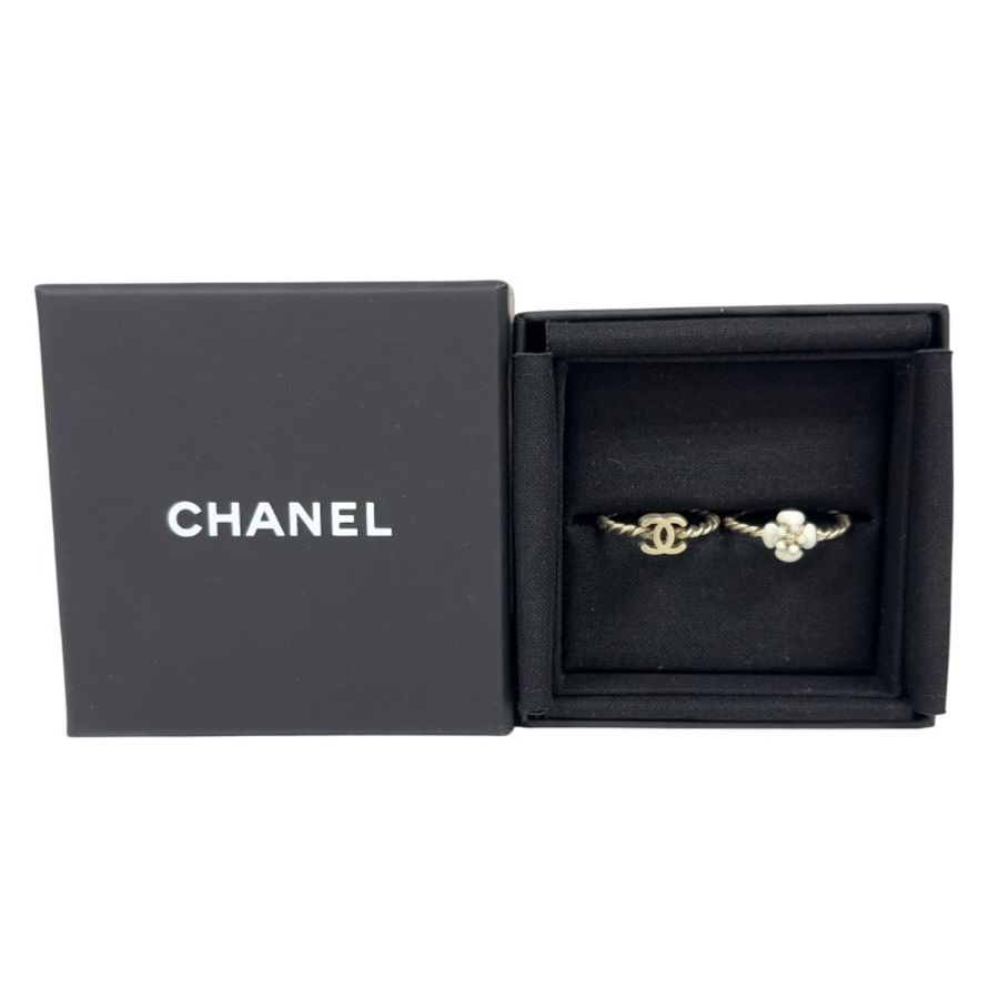 CHANEL CC 山茶花 戒指組合(一套2隻)-2