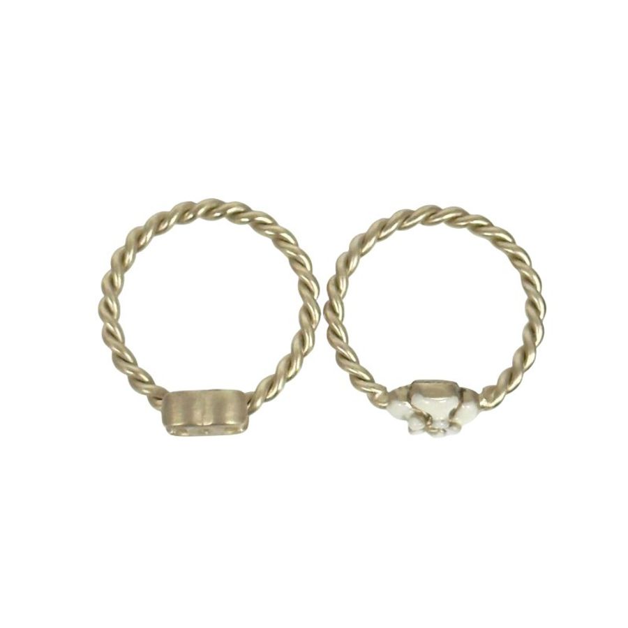 CHANEL CC 山茶花 戒指組合(一套2隻)-7