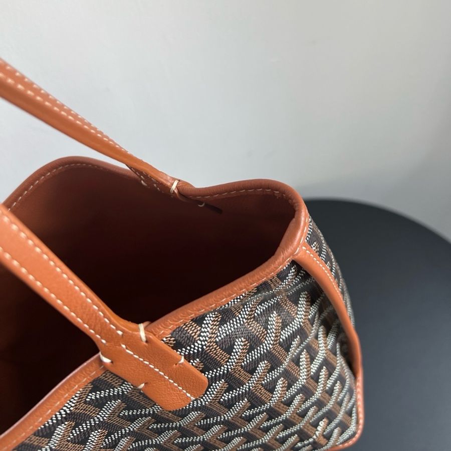 🤎goyard戈雅mini tote,子母包托特包單肩包手提包 黑棕色-5