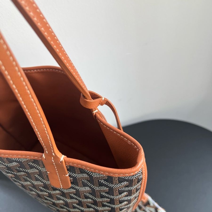 🤎goyard戈雅mini tote,子母包托特包單肩包手提包 黑棕色-6