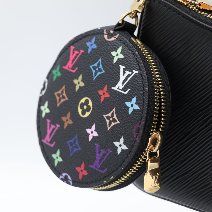 LV x TM 村上隆聯名 M13101 Marellini 黑色 Epi 水波紋牛皮 子母包 腋下包 斜背兩用包【Louis Vuitton 路易威登】-4