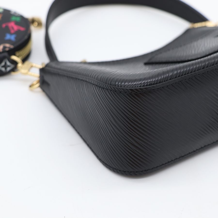 LV x TM 村上隆聯名 M13101 Marellini 黑色 Epi 水波紋牛皮 子母包 腋下包 斜背兩用包【Louis Vuitton 路易威登】-13