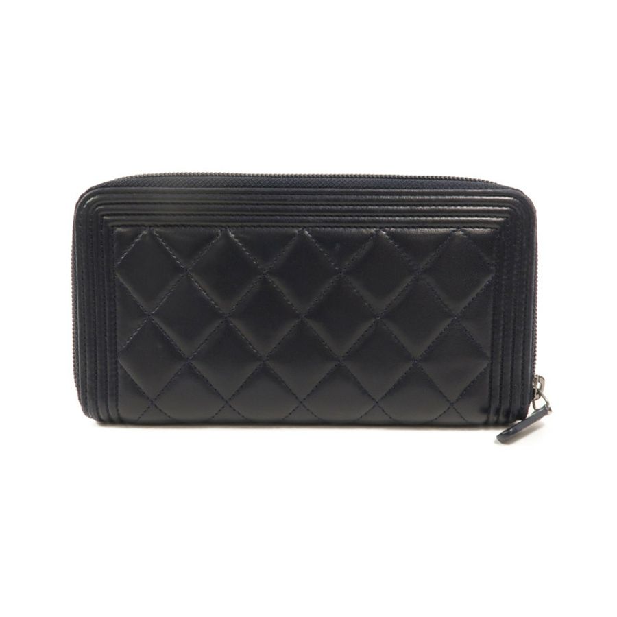 CHANEL 羊皮皮革Boy Long Wallet長錢包-1