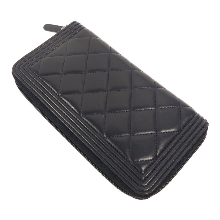 CHANEL 羊皮皮革Boy Long Wallet長錢包-5