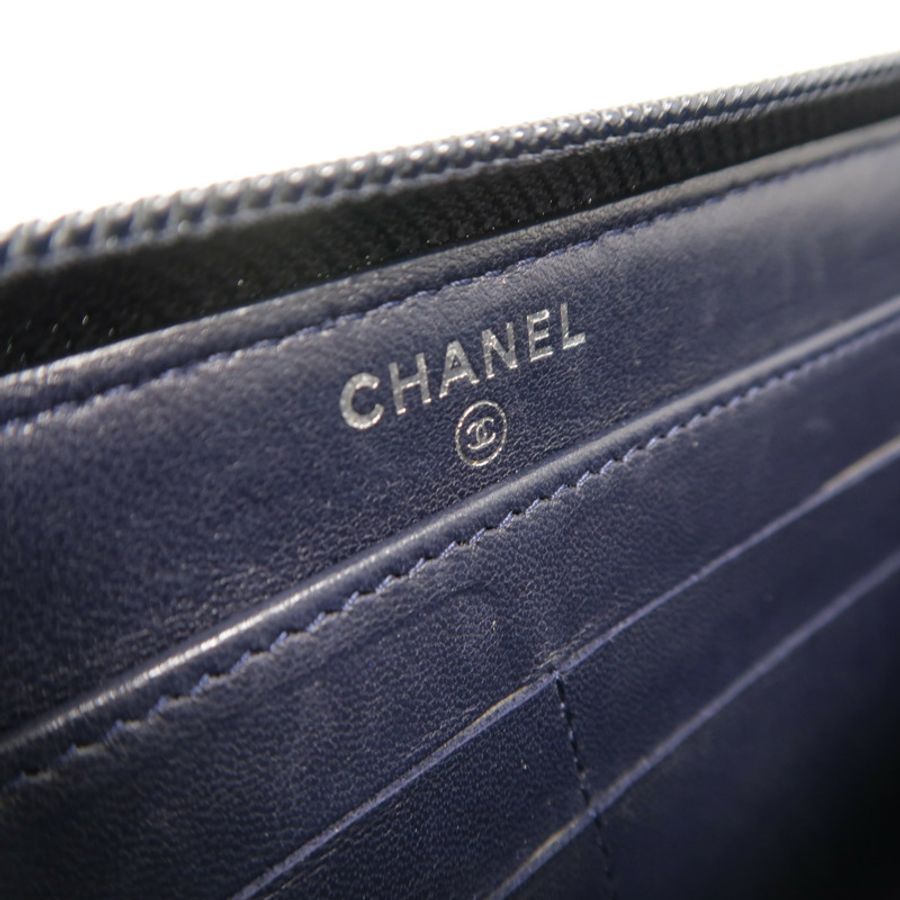 CHANEL 羊皮皮革Boy Long Wallet長錢包-7
