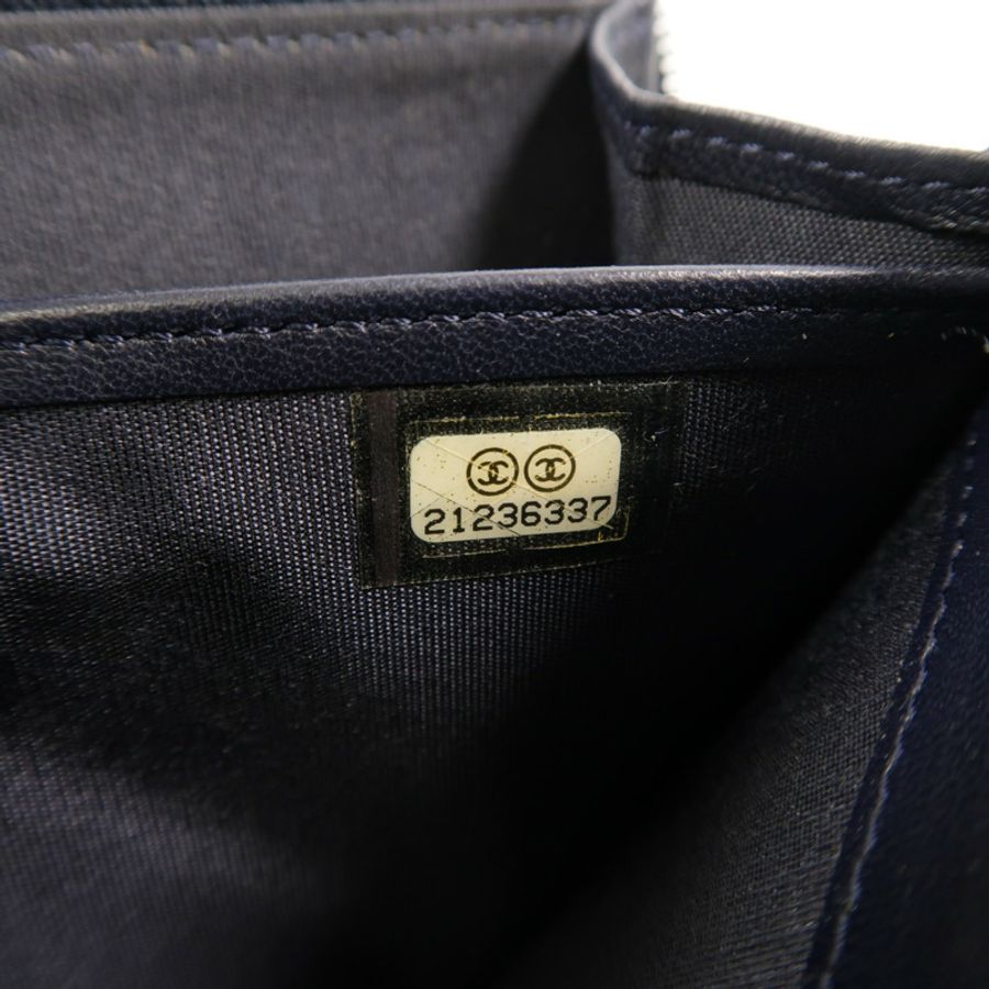 CHANEL 羊皮皮革Boy Long Wallet長錢包-9