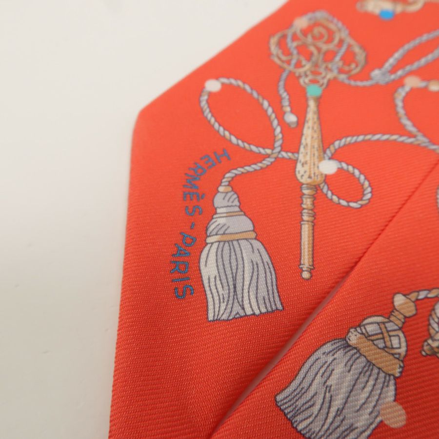 HERMES 絲質Twilly絲巾-4