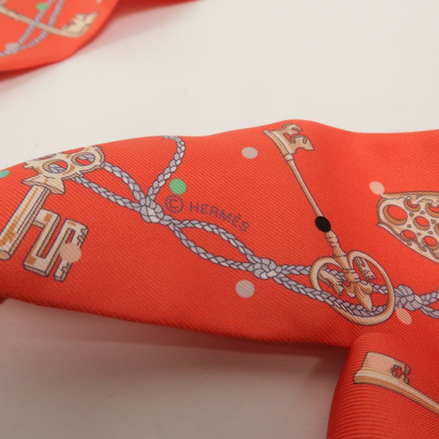HERMES 絲質Twilly絲巾-5