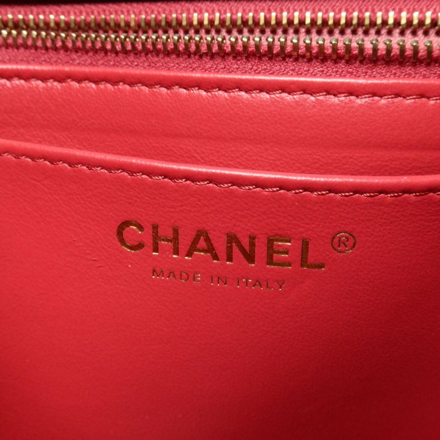 CHANEL 羊皮皮革Camellia Chain鏈帶肩背袋-5