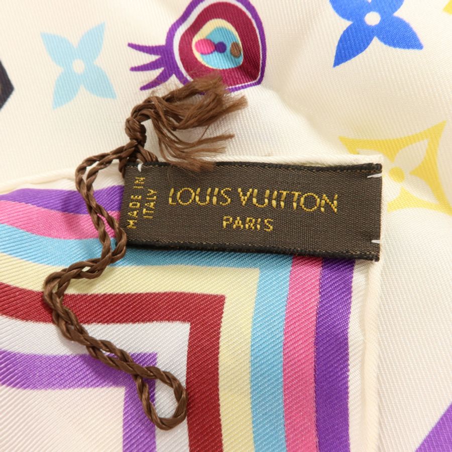 LOUIS VUITTON 絲質Eye Love Monogram Silk Scarf 67 x 67cm絲巾-6