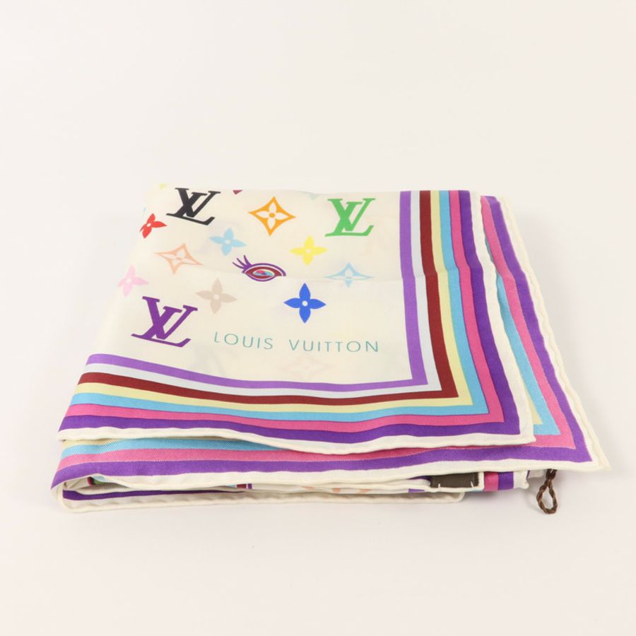 LOUIS VUITTON 絲質Eye Love Monogram Silk Scarf 67 x 67cm絲巾-9