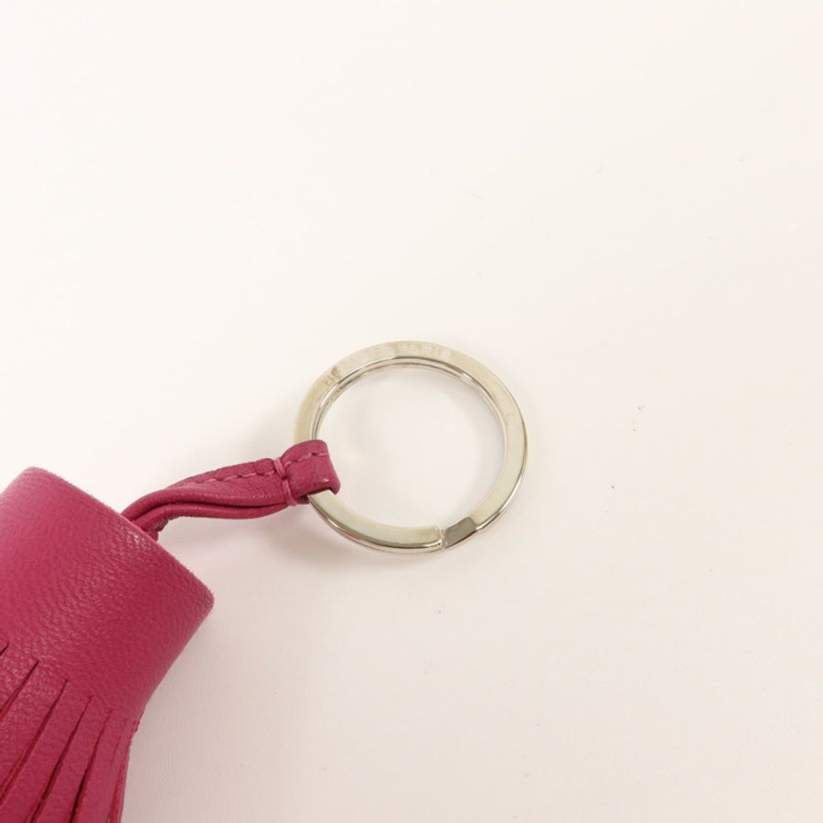HERMES Milo皮革Carmen Key Ring鎖匙扣Rose Pourpre-5