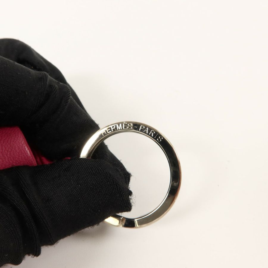 HERMES Milo皮革Carmen Key Ring鎖匙扣Rose Pourpre-6