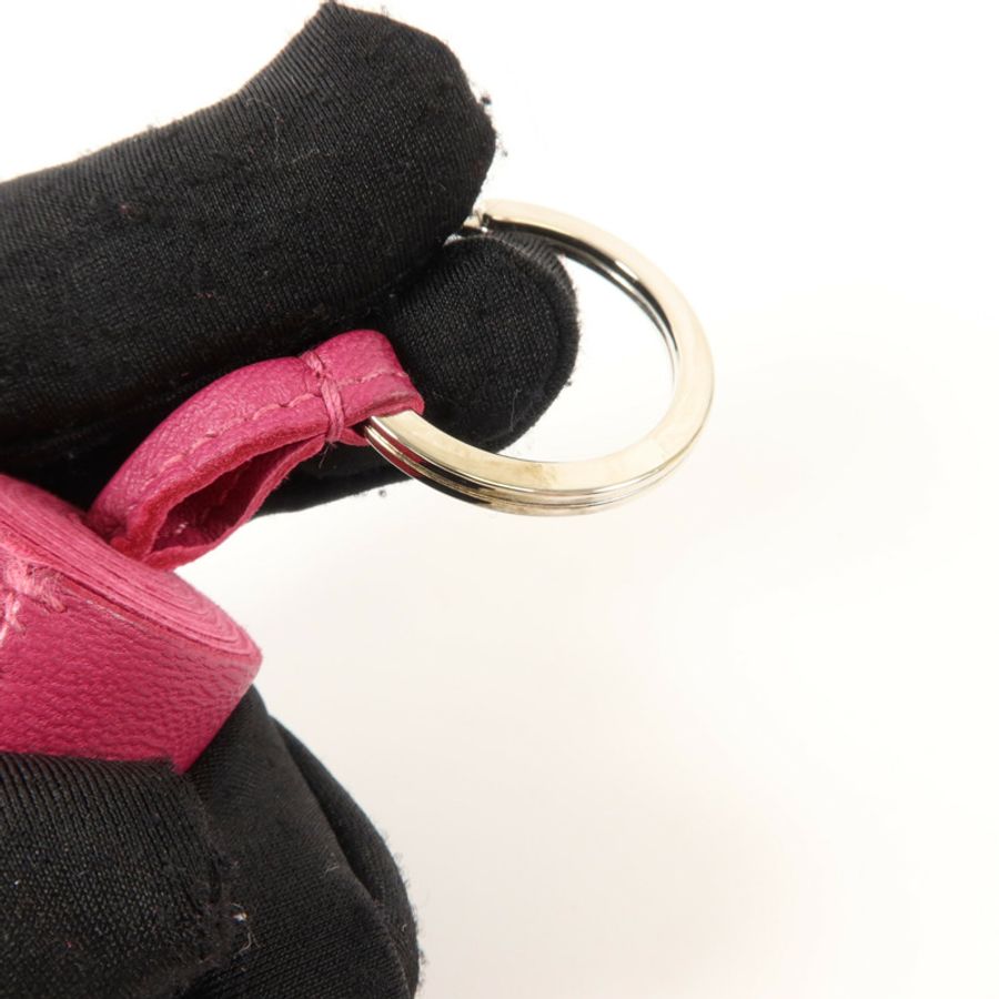 HERMES Milo皮革Carmen Key Ring鎖匙扣Rose Pourpre-9