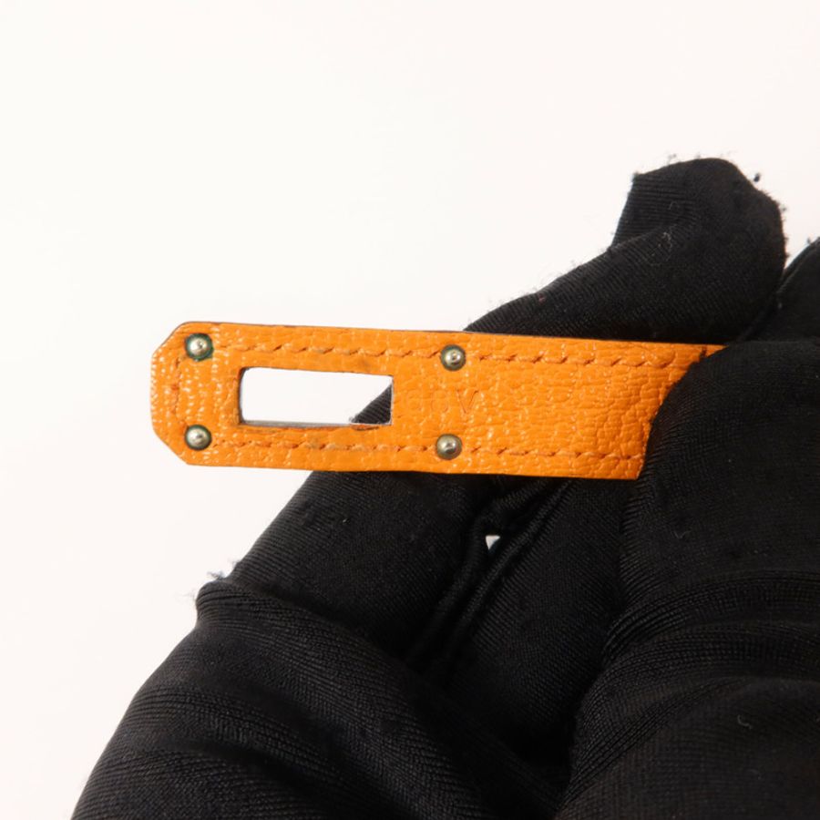 HERMES Chevre皮革Kelly Long Wallet長錢包Orange-7