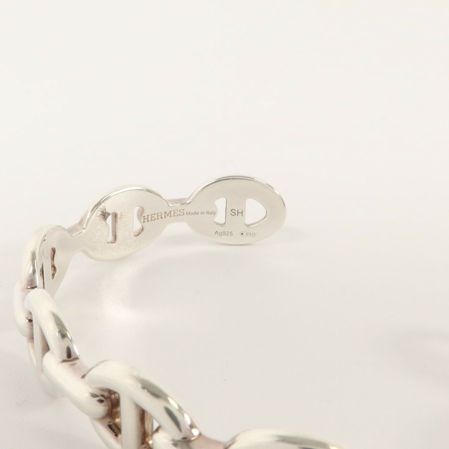 HERMES 925純銀Chaine d'ancre Enchainee Bangle手鐲-6